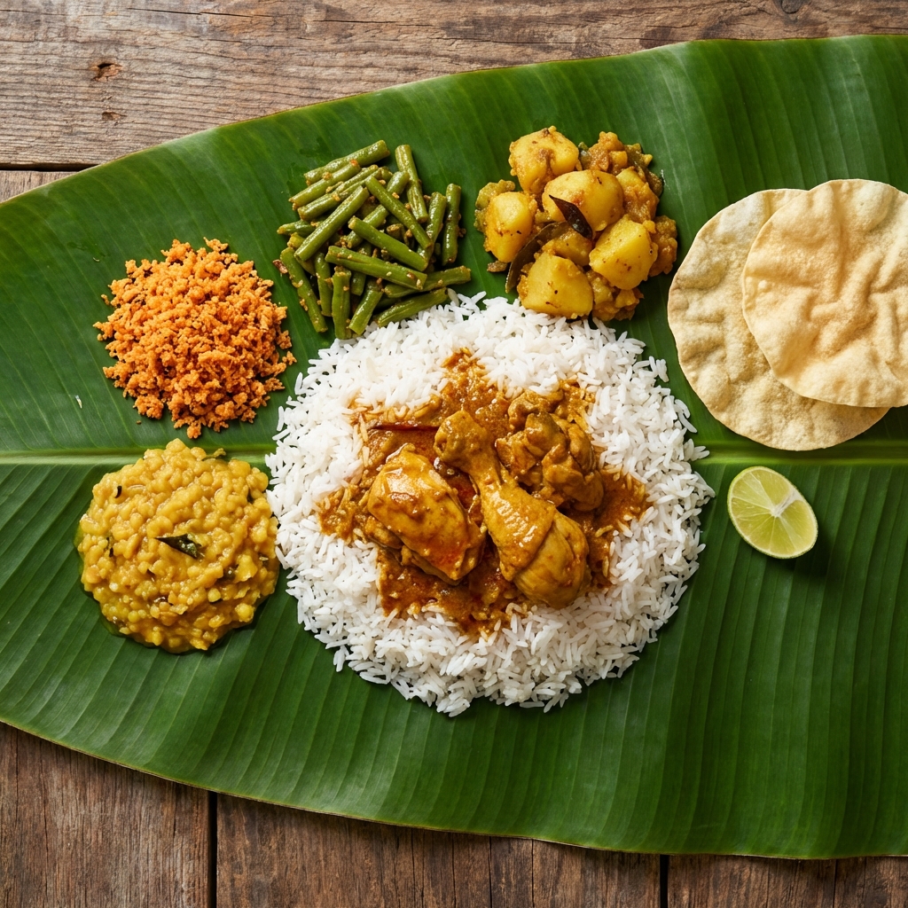 Sri Lankan Meal with Chicken