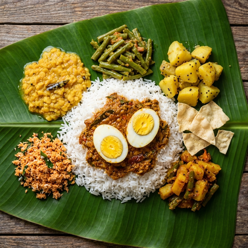 Sri Lankan Meal with Egg