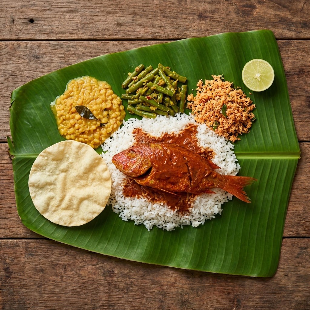 Sri Lankan Meal with Fish